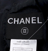 CHANEL 02A Dark Navy Rhinestones Wool Jacket 42 シャネル ダークネイビー ウール ヘップバーン風 ラインストーン 王冠ジャケット 即発
