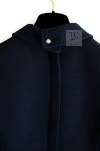 CHANEL 02A Dark Navy Rhinestones Wool Jacket 42 シャネル ダークネイビー ウール ヘップバーン風 ラインストーン 王冠ジャケット 即発