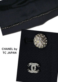 CHANEL 02A Dark Navy Rhinestones Wool Jacket 42 シャネル ダークネイビー ウール ヘップバーン風 ラインストーン 王冠ジャケット 即発