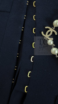 CHANEL 96A Vintage Dark Navy Wool Jacket CC Gold Button 36 38 シャネル ヴィンテージ ダークネイビー ウール ジャケット ゴールド ココボタン 即発