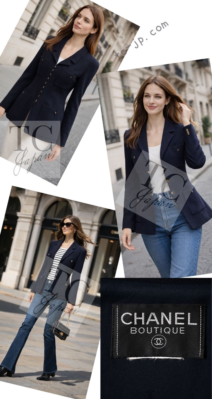 ジャケット・アウター CHANEL 96C tie front jacket シャネル ジャケット CHANEL ヴィンテージ ダークネイビー ウール