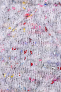 CHANEL 17PF Gray Multi Rhinestone Wool Alpaca Zip up Blouson Jumper Jacket 36 38 シャネル グレー マルチ ビジュー ラインストーン ウール アルパカ ジッパー ブルゾン ジャンパー ジャケット 即発