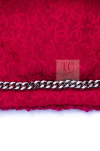 CHANEL 21A Pink Red Coco Buttons Cropped Wool Tweed Jacket 36 38 シャネル ピンク レッド ココボタン クロップド ウール ツイード ジャケット 即発