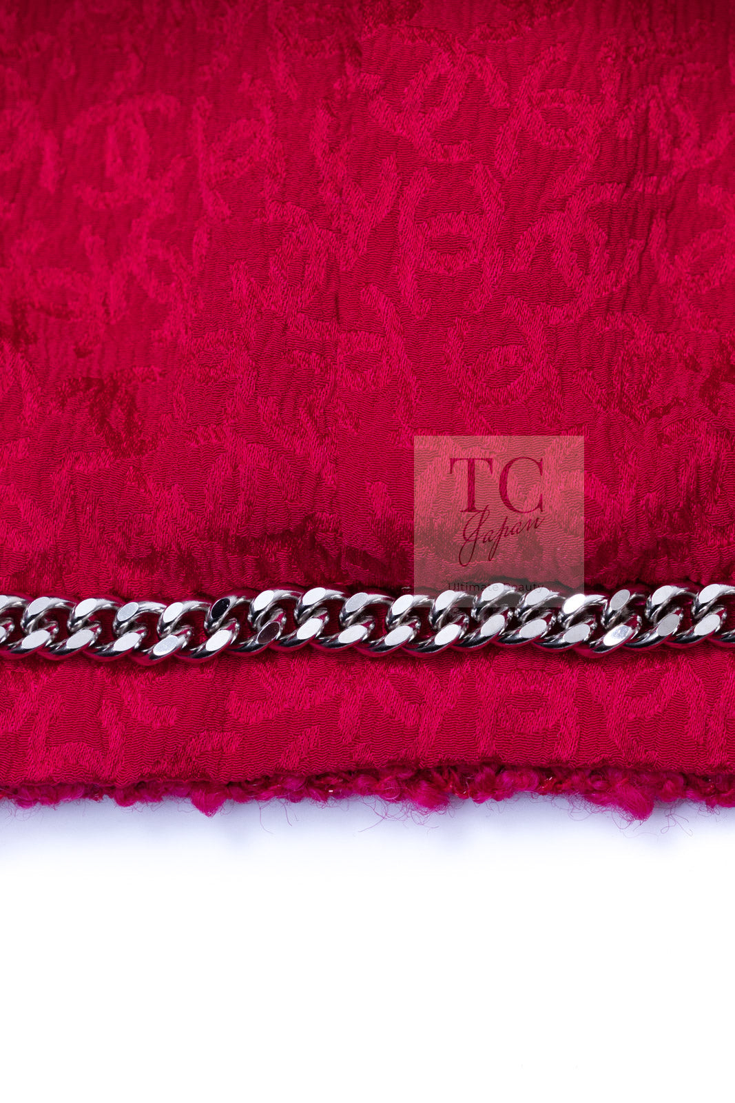 CHANEL 21A Pink Red Coco Buttons Cropped Wool Tweed Jacket 36 38 シャネル ピンク レッド ココボタン クロップド ウール ツイード ジャケット 即発