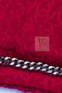 CHANEL 21A Pink Red Coco Buttons Cropped Wool Tweed Jacket 36 38 シャネル ピンク レッド ココボタン クロップド ウール ツイード ジャケット 即発