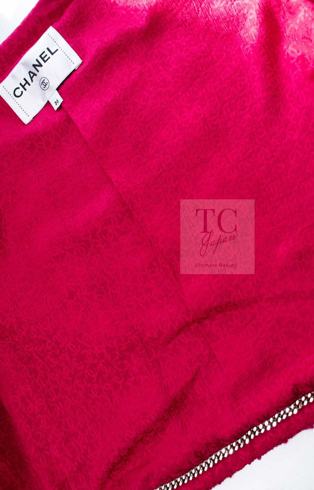 CHANEL 21A Pink Red Coco Buttons Cropped Wool Tweed Jacket 36 38 シャネル ピンク レッド ココボタン クロップド ウール ツイード ジャケット 即発