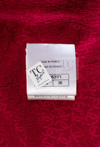 CHANEL 21A Pink Red Coco Buttons Cropped Wool Tweed Jacket 36 38 シャネル ピンク レッド ココボタン クロップド ウール ツイード ジャケット 即発 - TC JAPAN