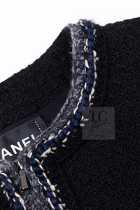 CHANEL 17PF Black Braid Trim Zipper Wool Tweed Jacket 36 38 シャネル ブラック ブレイド トリム ブレイド トリム ジッパー ウール ジャケット 即発
