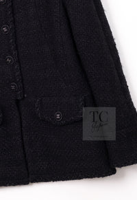 CHANEL 13B Black Peter Pan Collar CC Button Wool Tweed Jacket 42 シャネル ブラック ピーターパン襟 ココマーク ボタン ウール ツイード ジャケット 即発