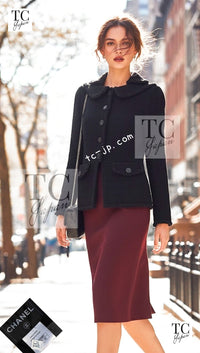CHANEL 13B Black Peter Pan Collar CC Button Wool Tweed Jacket 42 シャネル ブラック ピーターパン襟 ココマーク ボタン ウール ツイード ジャケット 即発