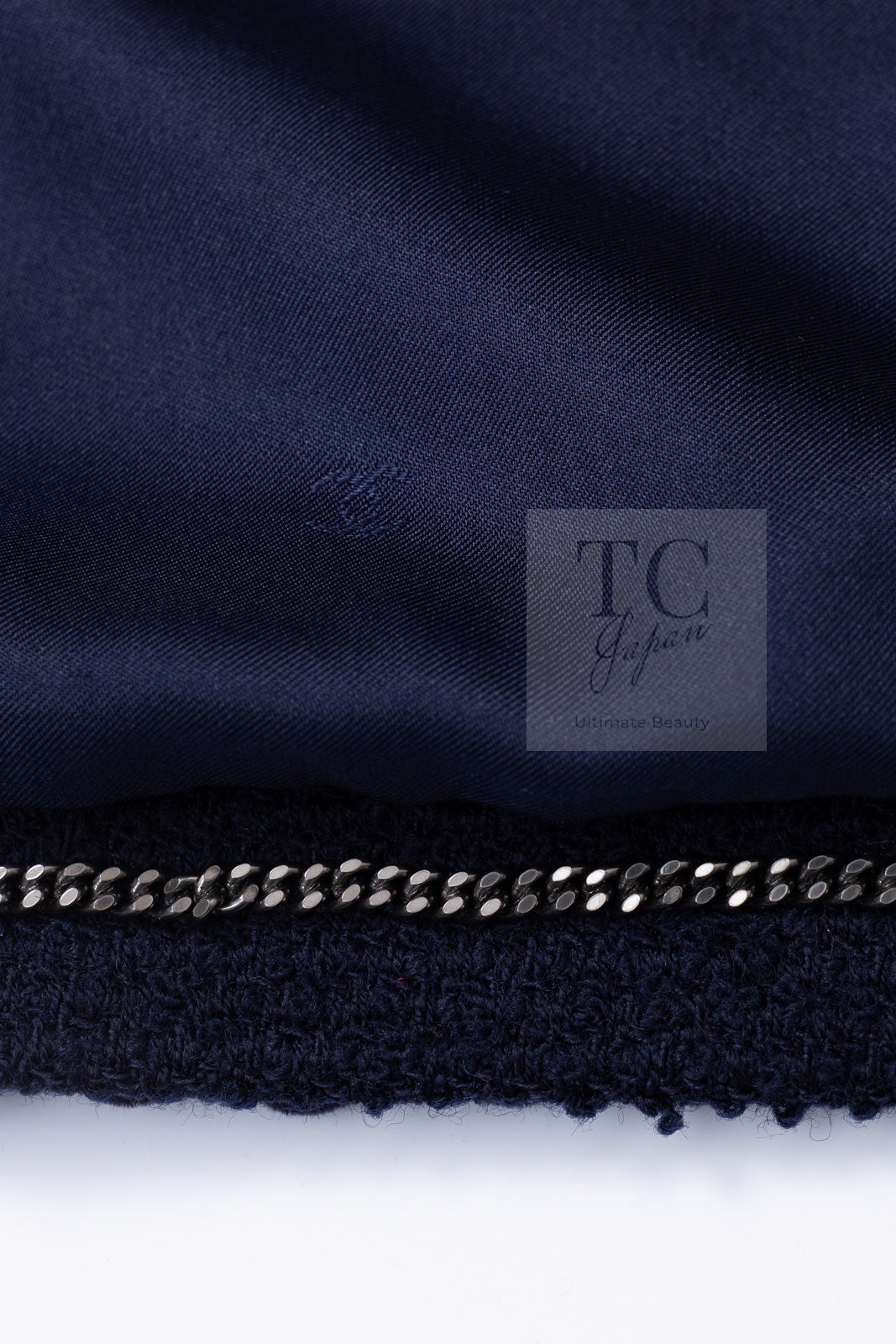 CHANEL 97A Vintage Navy Red Brown Pom Pom Embellishments Trim Wool Tweed Jacket 42 シャネル ヴィンテージ ネイビー レッド ブラウン ポンポン トリム ウール ツイード ジャケット 即発