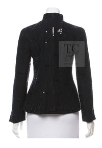 CHANEL 02A Black Lesage Sequin Cotton Wool Jacket 36 シャネル ブラック ルサージュ スパンコール コットン ウール ジャケット 即発