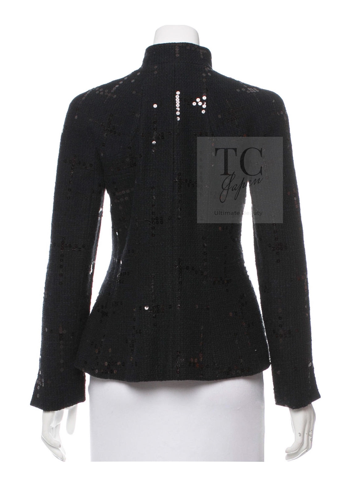 CHANEL 02A Black Lesage Sequin Cotton Wool Jacket 36 シャネル ブラック ルサージュ スパンコール コットン ウール ジャケット 即発