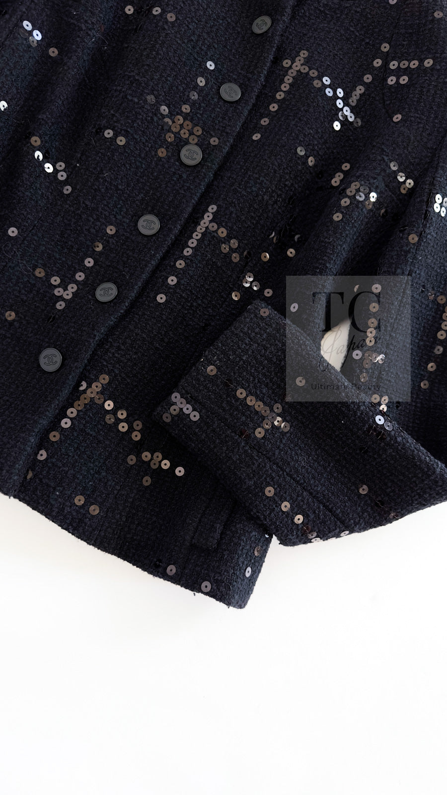 CHANEL 02A Black Lesage Sequin Cotton Wool Jacket 36 シャネル ブラック ルサージュ スパンコール コットン ウール ジャケット 即発