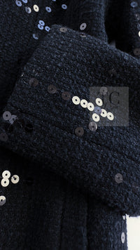 CHANEL 02A Black Lesage Sequin Cotton Wool Jacket 36 シャネル ブラック ルサージュ スパンコール コットン ウール ジャケット 即発