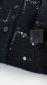 CHANEL 02A Black Lesage Sequin Cotton Wool Jacket 36 シャネル ブラック ルサージュ スパンコール コットン ウール ジャケット 即発