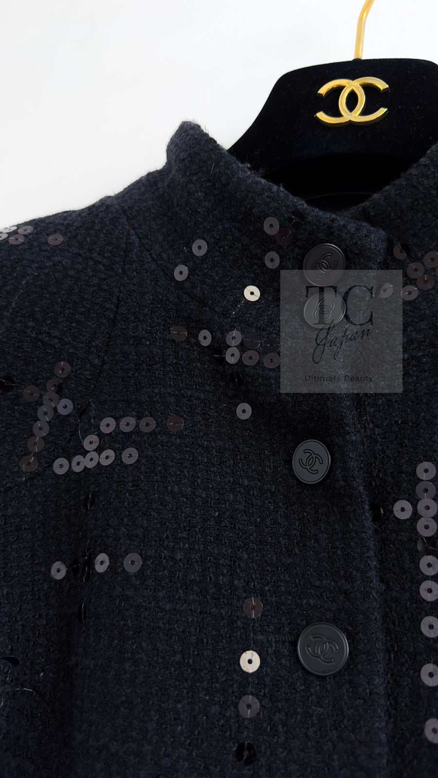 CHANEL 02A Black Lesage Sequin Cotton Wool Jacket 36 シャネル ブラック ルサージュ スパンコール コットン ウール ジャケット 即発