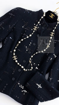 CHANEL 02A Black Lesage Sequin Cotton Wool Jacket 36 シャネル ブラック ルサージュ スパンコール コットン ウール ジャケット 即発