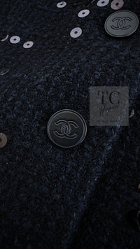 CHANEL 02A Black Lesage Sequin Cotton Wool Jacket 36 シャネル ブラック ルサージュ スパンコール コットン ウール ジャケット 即発