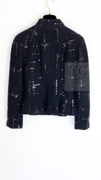 CHANEL 02A Black Lesage Sequin Cotton Wool Jacket 36 シャネル ブラック ルサージュ スパンコール コットン ウール ジャケット 即発