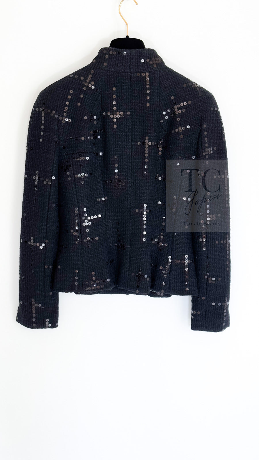 CHANEL 02A Black Lesage Sequin Cotton Wool Jacket 36 シャネル ブラック ルサージュ スパンコール コットン ウール ジャケット 即発