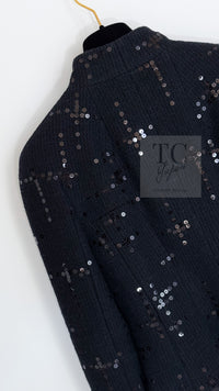 CHANEL 02A Black Lesage Sequin Cotton Wool Jacket 36 シャネル ブラック ルサージュ スパンコール コットン ウール ジャケット 即発