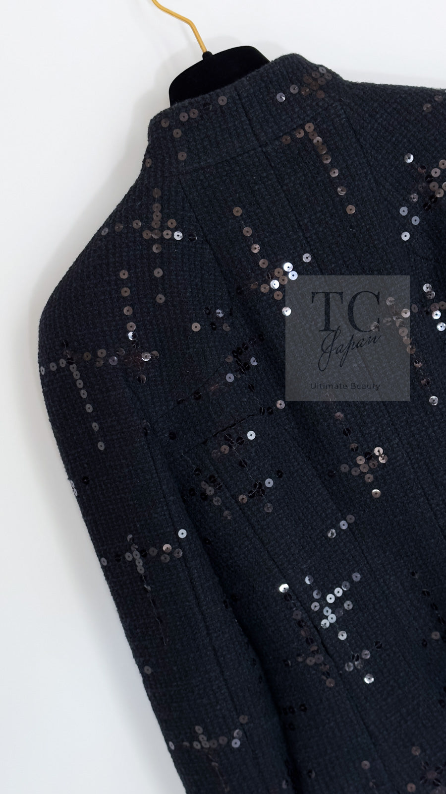 CHANEL 02A Black Lesage Sequin Cotton Wool Jacket 36 シャネル ブラック ルサージュ スパンコール コットン ウール ジャケット 即発