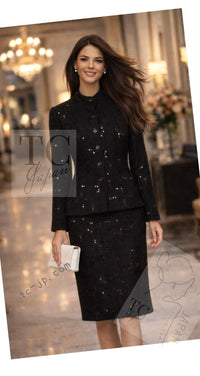 CHANEL 02A Black Lesage Sequin Cotton Wool Jacket 36 シャネル ブラック ルサージュ スパンコール コットン ウール ジャケット 即発