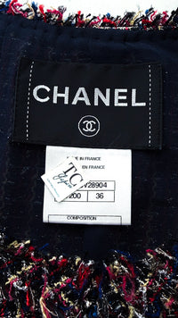 CHANEL 11C Red Black Silver Metalic Cropped Jacket 36 シャネル レッド ブラック シルバー メタリック ジャケット 即発