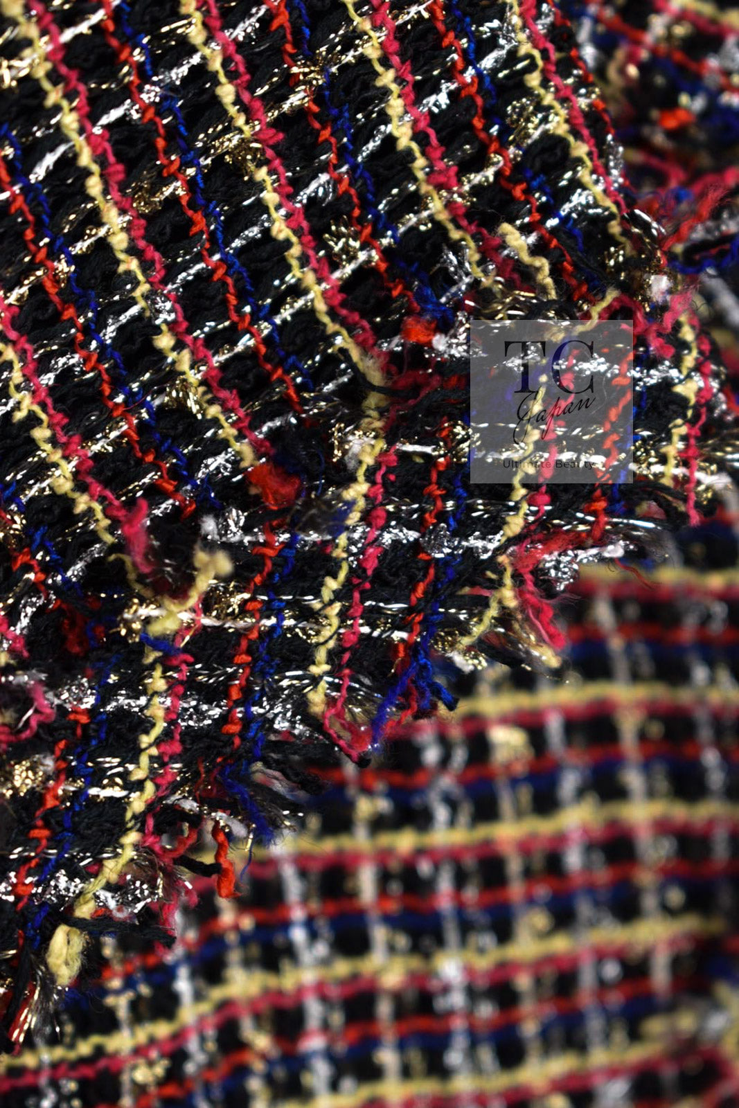 CHANEL 11C Red Black Silver Metalic Cropped Jacket 36 シャネル レッド ブラック シルバー メタリック ジャケット 即発