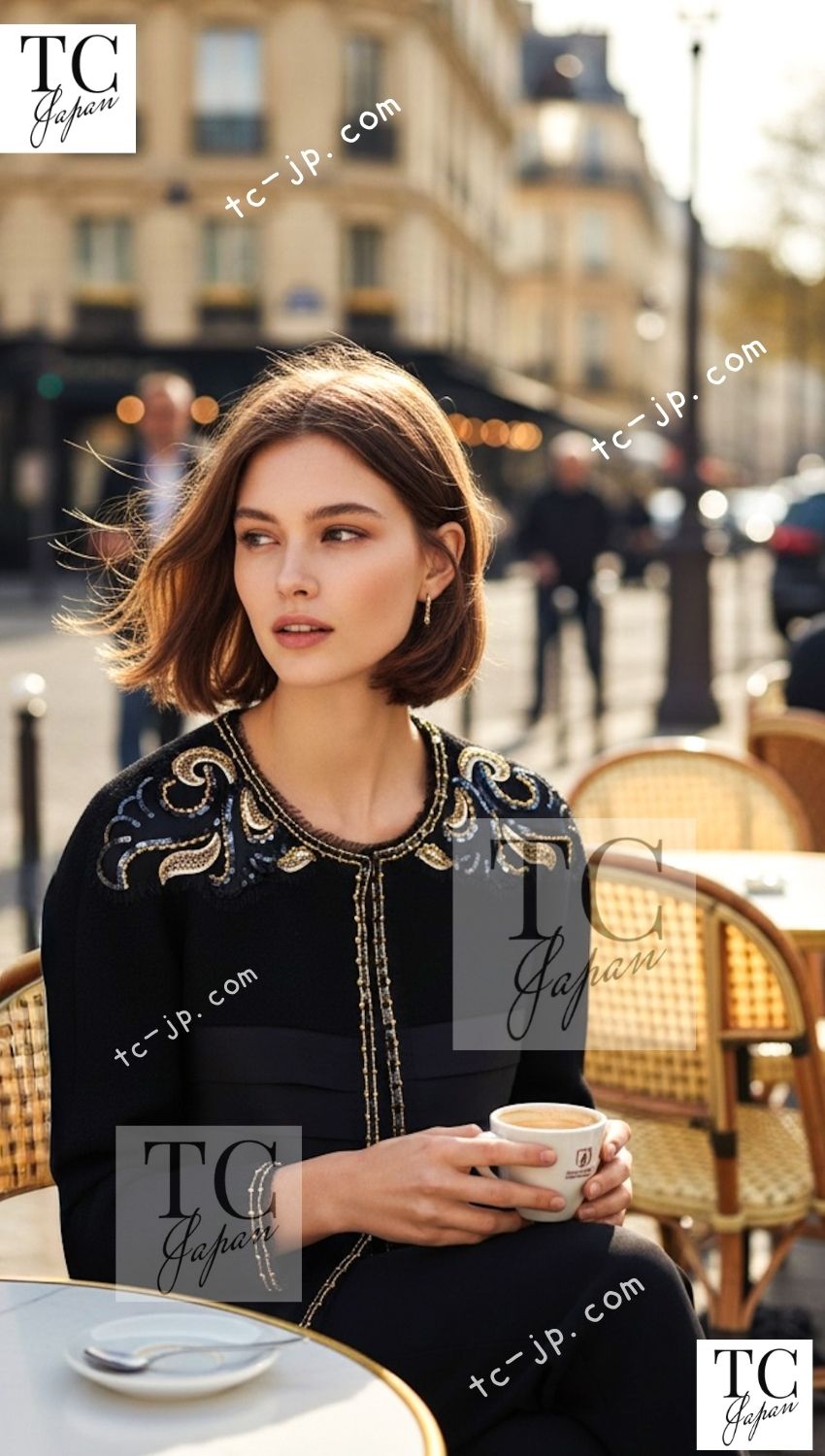 CHANEL 06A Black Beaded Sequin Embellishments Lesage Wool Silk Collarless Jacket 40 42 シャネル ブラック ビーズ スパンコール ルサージュ ウール シルク ジャケット 即発