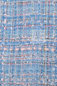 CHANEL 13C Blue Pink Ruffle Lace Lesage Tweed Jacket Skirt Suit 50 シャネル ブルー ピンク ラッフル レース ルサージュ ツイード ジャケット スカート スーツ 即発 - TC JAPAN