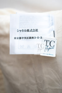 CHANEL 15PF Cream Wool Collarless Tweed Jacket 34 シャネル クリーム ウール ノーカラー ツイード ジャケット 即発