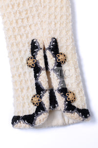 CHANEL 15PF Cream Wool Collarless Tweed Jacket 34 シャネル クリーム ウール ノーカラー ツイード ジャケット 即発