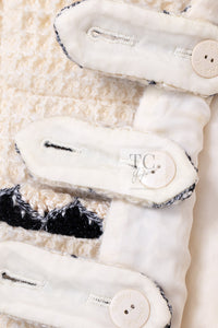 CHANEL 15PF Cream Wool Collarless Tweed Jacket 34 シャネル クリーム ウール ノーカラー ツイード ジャケット 即発