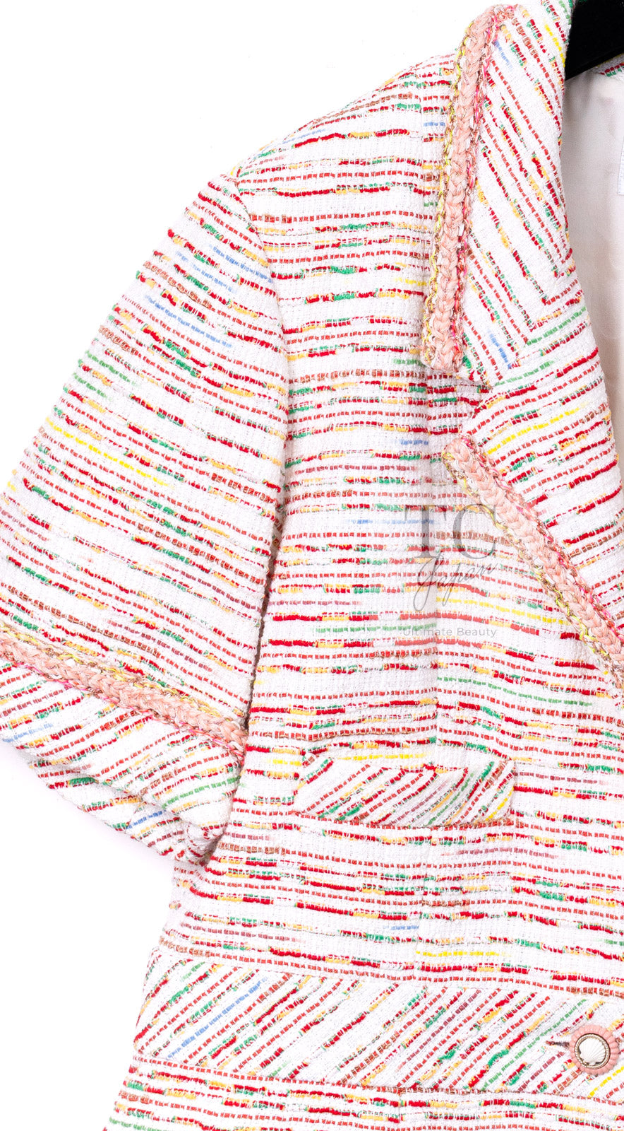 CHANEL 19S White Red Cotton Tweed Jacket 46 シャネル ホワイト レッド コットン ツイード ジャケット 即発