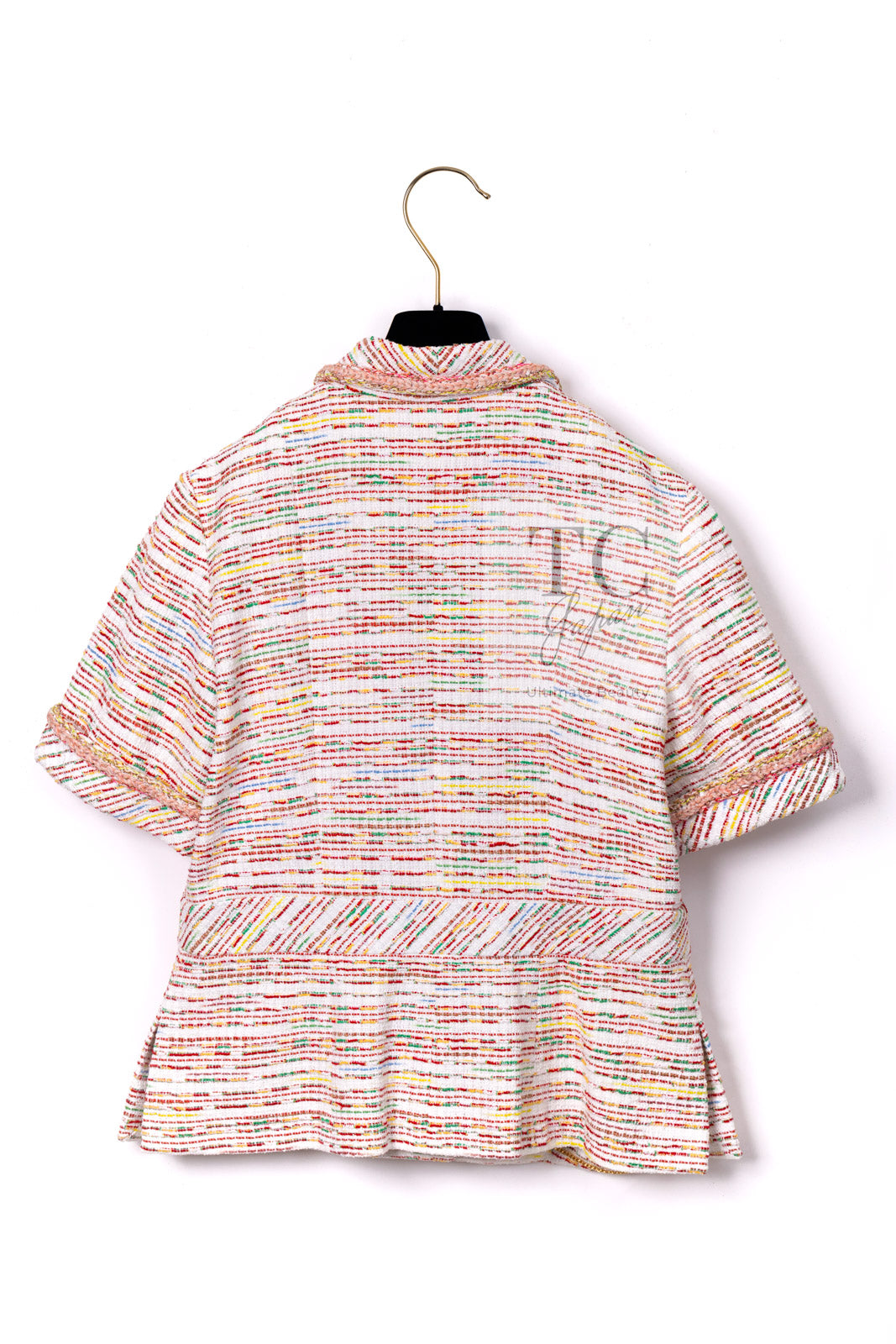 CHANEL 19S White Red Cotton Tweed Jacket 46 シャネル ホワイト レッド コットン ツイード ジャケット 即発