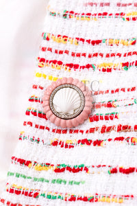 CHANEL 19S White Red Cotton Tweed Jacket 46 シャネル ホワイト レッド コットン ツイード ジャケット 即発