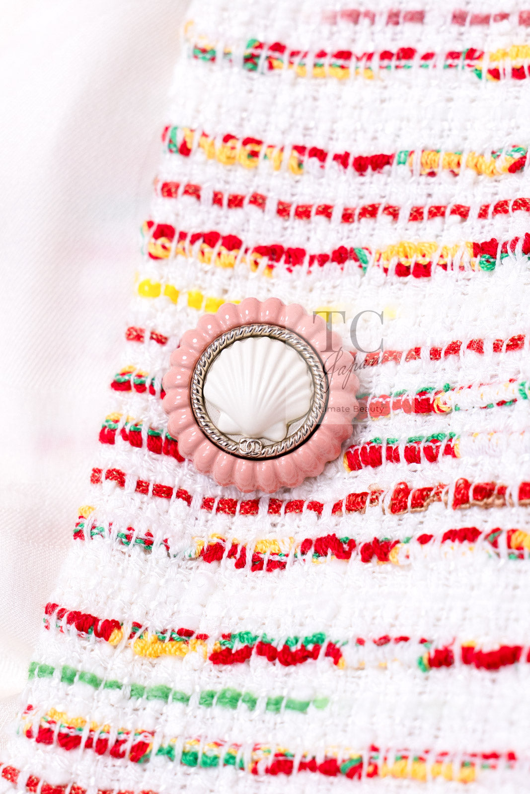 CHANEL 19S White Red Cotton Tweed Jacket 46 シャネル ホワイト レッド コットン ツイード ジャケット 即発