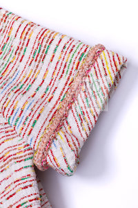 CHANEL 19S White Red Cotton Tweed Jacket 46 シャネル ホワイト レッド コットン ツイード ジャケット 即発