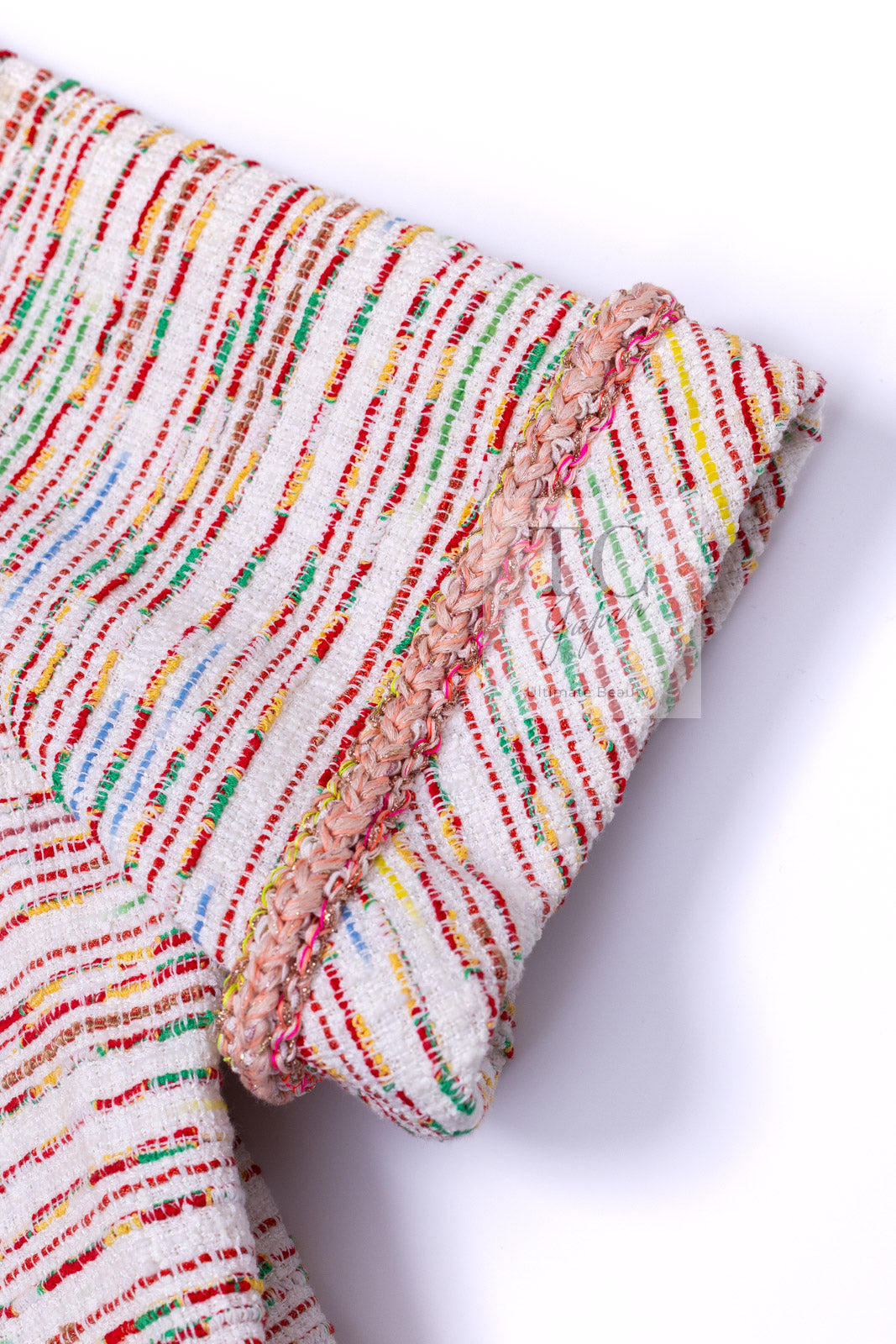 CHANEL 19S White Red Cotton Tweed Jacket 46 シャネル ホワイト レッド コットン ツイード ジャケット 即発