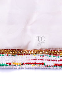 CHANEL 19S White Red Cotton Tweed Jacket 46 シャネル ホワイト レッド コットン ツイード ジャケット 即発