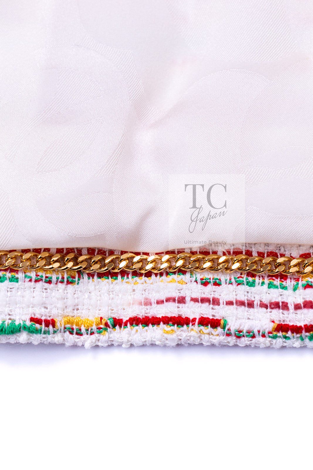 CHANEL 19S White Red Cotton Tweed Jacket 46 シャネル ホワイト レッド コットン ツイード ジャケット 即発