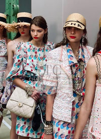 CHANEL 19S White Red Cotton Tweed Jacket 46 シャネル ホワイト レッド コットン ツイード ジャケット 即発