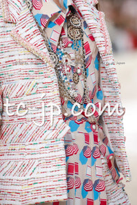 CHANEL 19S White Red Cotton Tweed Jacket 46 シャネル ホワイト レッド コットン ツイード ジャケット 即発