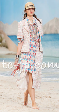 CHANEL 19S White Red Cotton Tweed Jacket 46 シャネル ホワイト レッド コットン ツイード ジャケット 即発