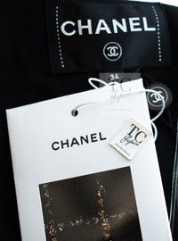 CHANEL 17S Black Gold Silver Metallic Trim Tweed Jacket 34 36 シャネル ブラック ゴールド シルバー メタリック ツイード ジャケット 即発