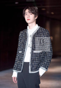 CHANEL 17S Black Gold Silver Metallic Trim Tweed Jacket 34 36 シャネル ブラック ゴールド シルバー メタリック ツイード ジャケット 即発