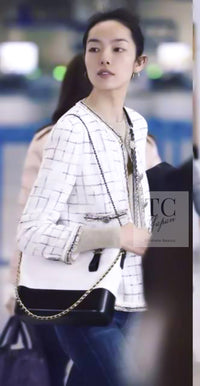 CHANEL 17S Black Gold Silver Metallic Trim Tweed Jacket 34 36 シャネル ブラック ゴールド シルバー メタリック ツイード ジャケット 即発 - TC JAPAN