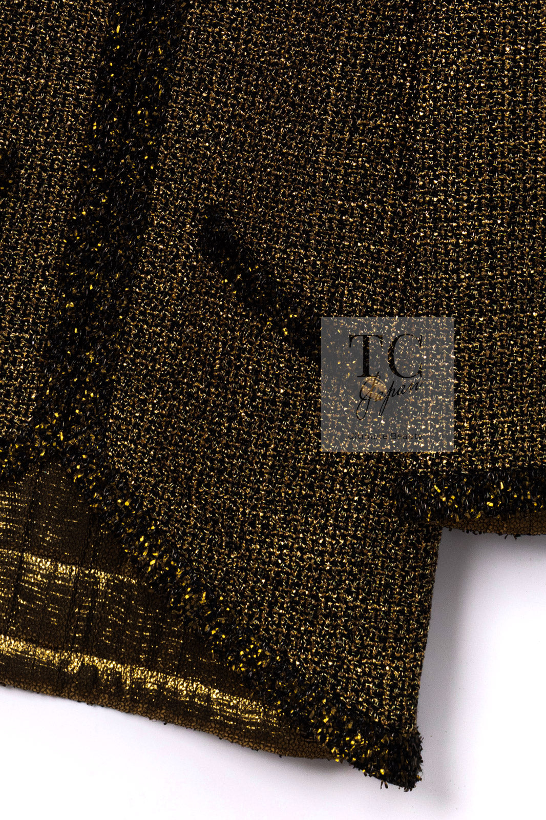 CHANEL 19PF Gold Black Collarless Cotton Jacket Coat 36 38 シャネル ゴールド ブラック ノーカラー コットン ジャケット コート 即発